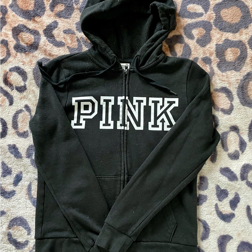 PINK Victoria's Secret Black Hoodie Jacket
